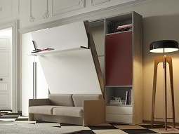 Verticaal openklappende bedkasten